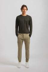 Pantaloni cargo con elastico alle caviglie|Colore:Beige