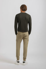 Pantaloni cargo con elastico alle caviglie|Colore:Beige