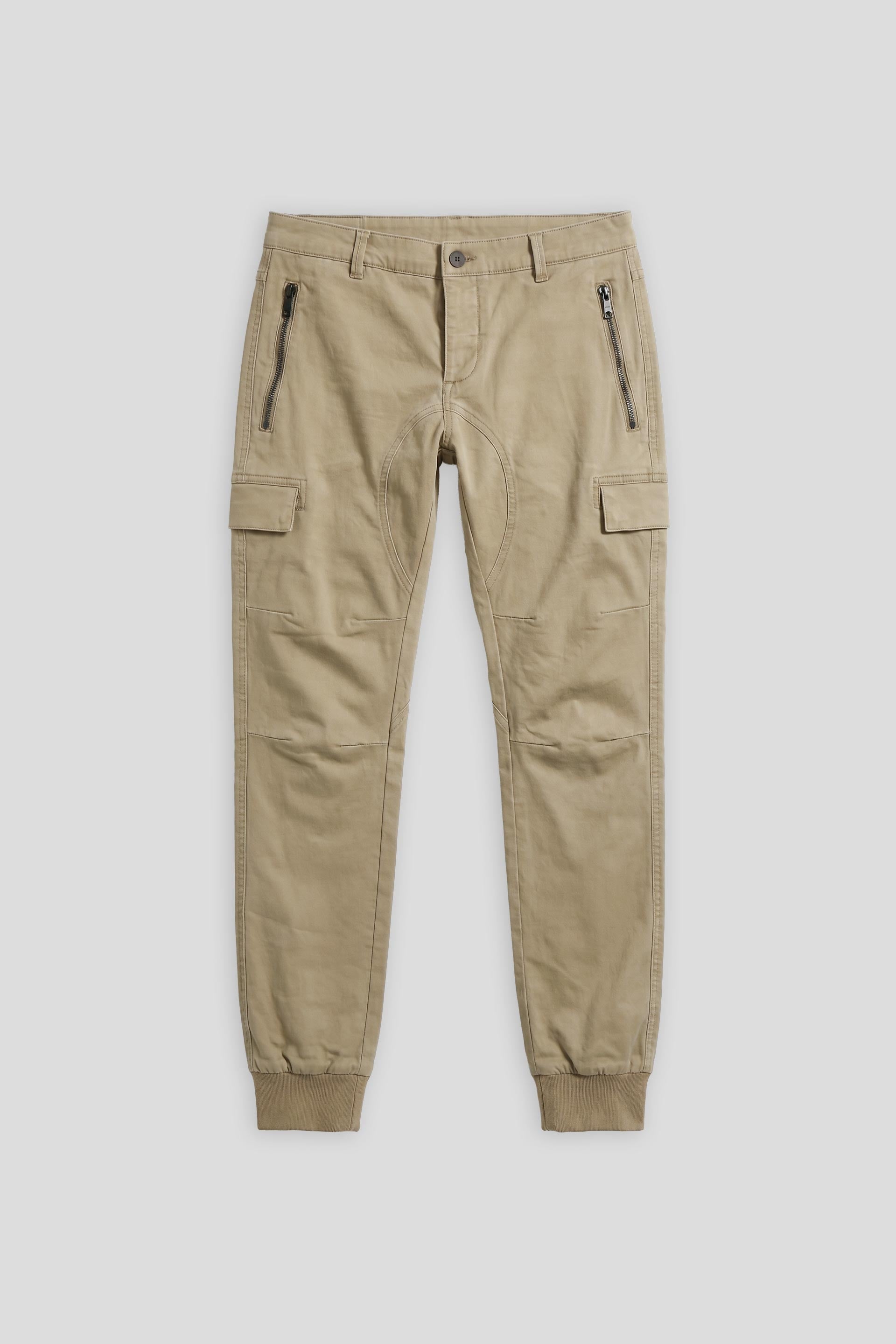Pantaloni cargo con elastico alle caviglie|Colore:Beige