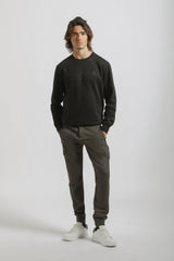 Pantaloni cargo con elastico alle caviglie|Colore:Grigio scuro