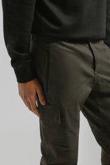 Pantaloni cargo con elastico alle caviglie|Colore:Grigio scuro
