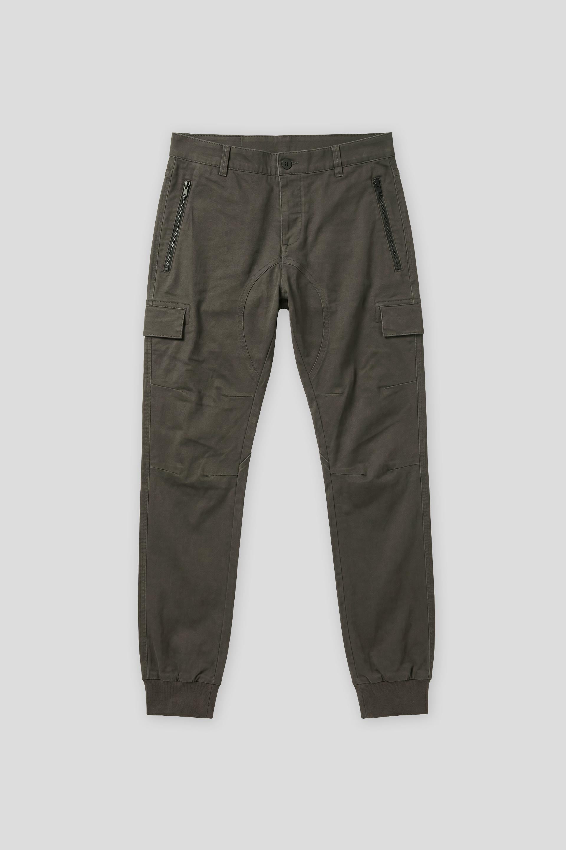 Pantaloni cargo con elastico alle caviglie|Colore:Grigio scuro