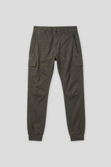Pantaloni cargo con elastico alle caviglie|Colore:Grigio scuro