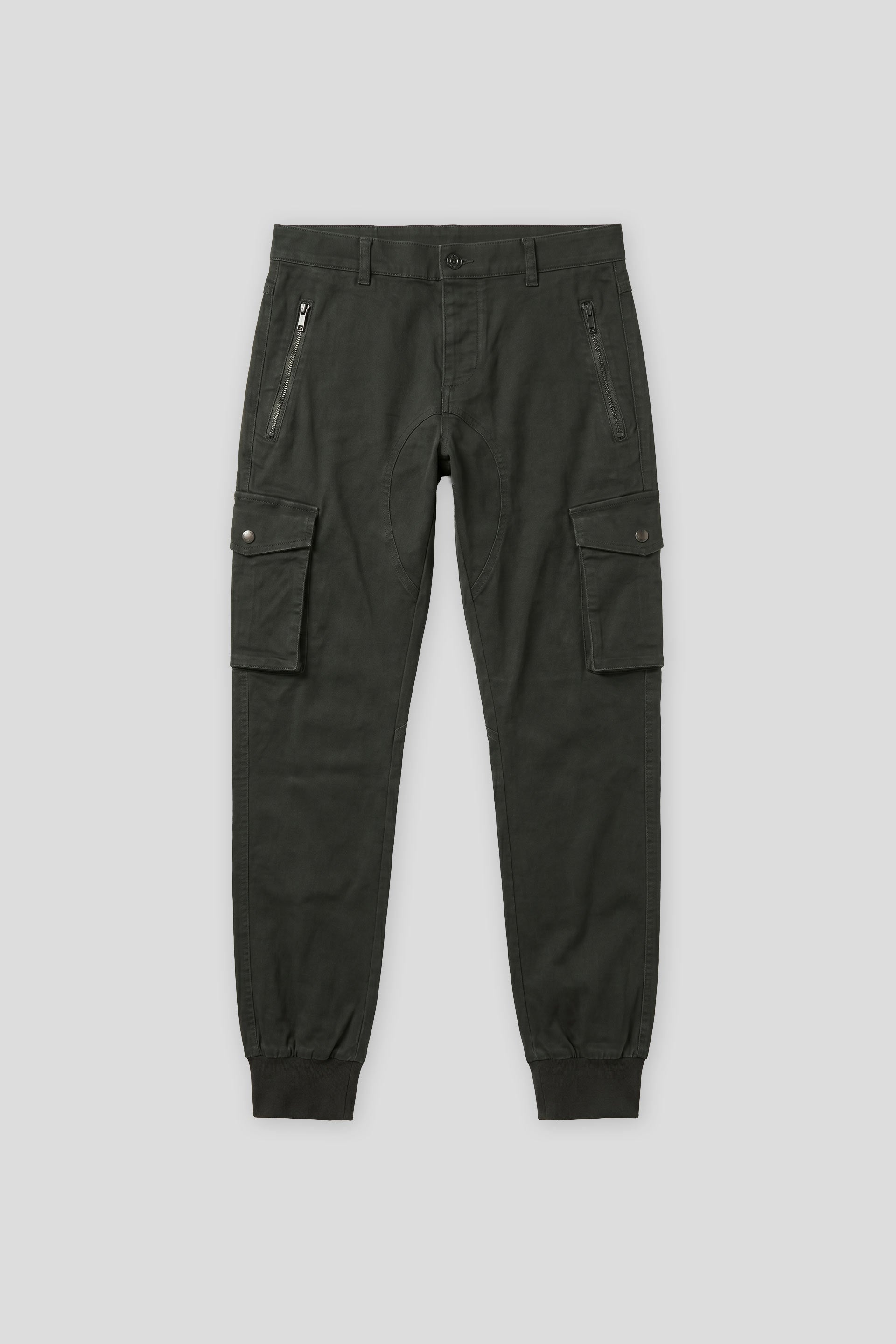 Pantaloni cargo con elastico alle caviglie|Colore:Nero