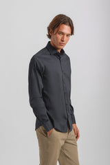 Camicia tinta unita in cotone|Colore:Blue