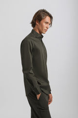 Camicia tinta unita in cotone|Colore:Nero