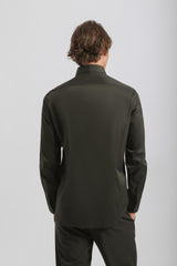 Camicia tinta unita in cotone|Colore:Nero