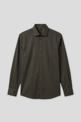 Camicia tinta unita in cotone|Colore:Nero