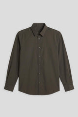 Camicia tinta unita in tessuto elastico|Colore:Nero