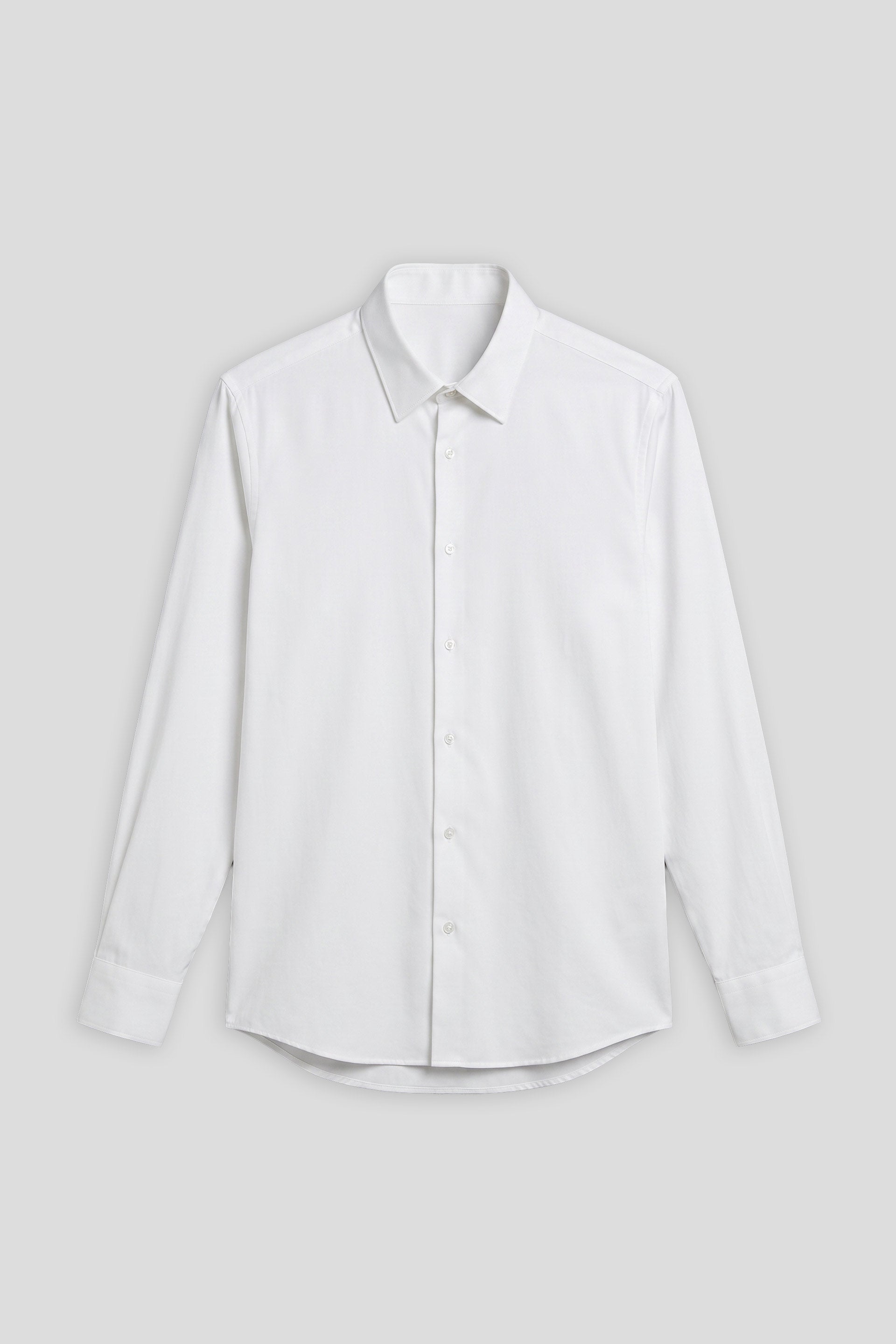 Camicia tinta unita in tessuto elastico|Colore:Bianco