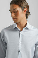 Camicia microfantasia in cotone|Colore:Celeste