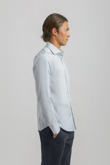 Camicia microfantasia in cotone|Colore:Celeste