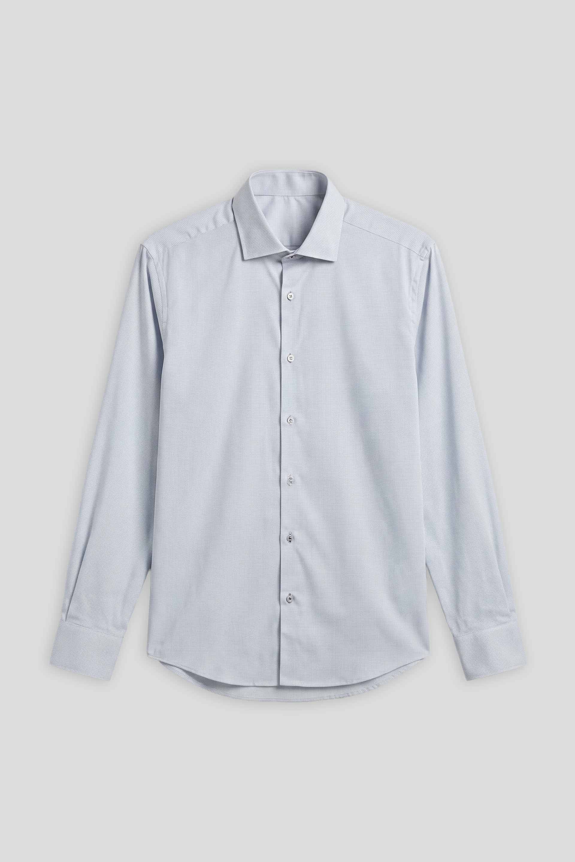 Camicia microfantasia in cotone|Colore:Celeste