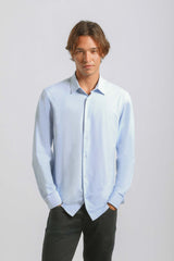 Camicia manica lunga a righe|Colore:Celeste