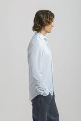 Camicia manica lunga con microfantasia|Colore:Celeste