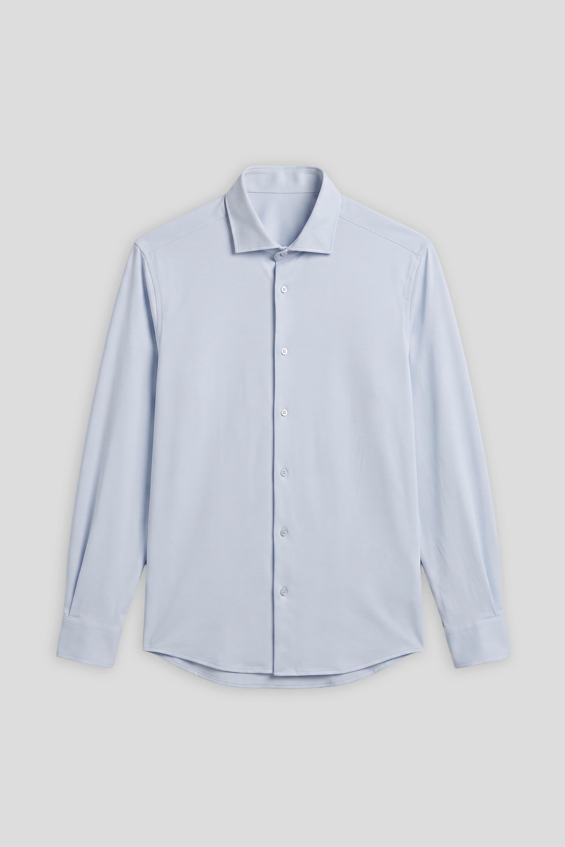Camicia manica lunga con microfantasia|Colore:Celeste