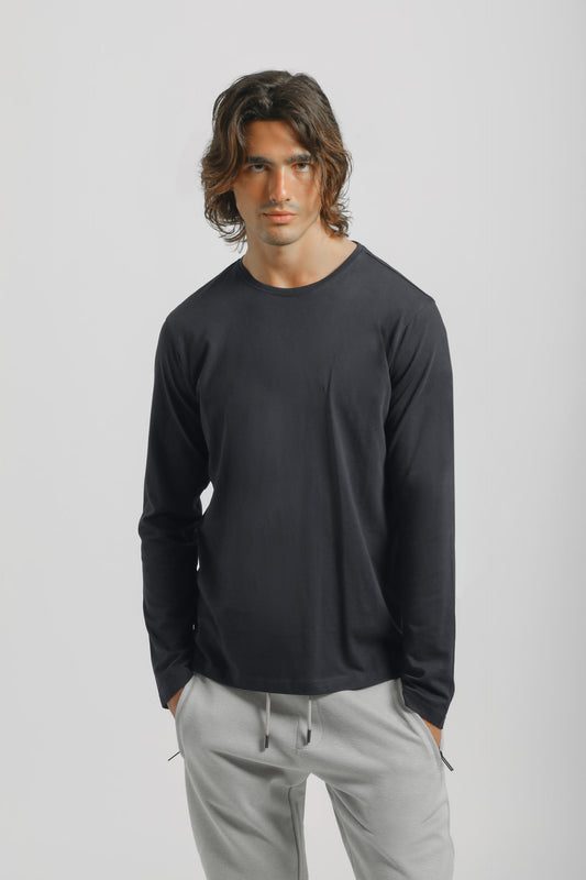 T-shirt manica lunga 100% cotone|Colore:Blu scuro