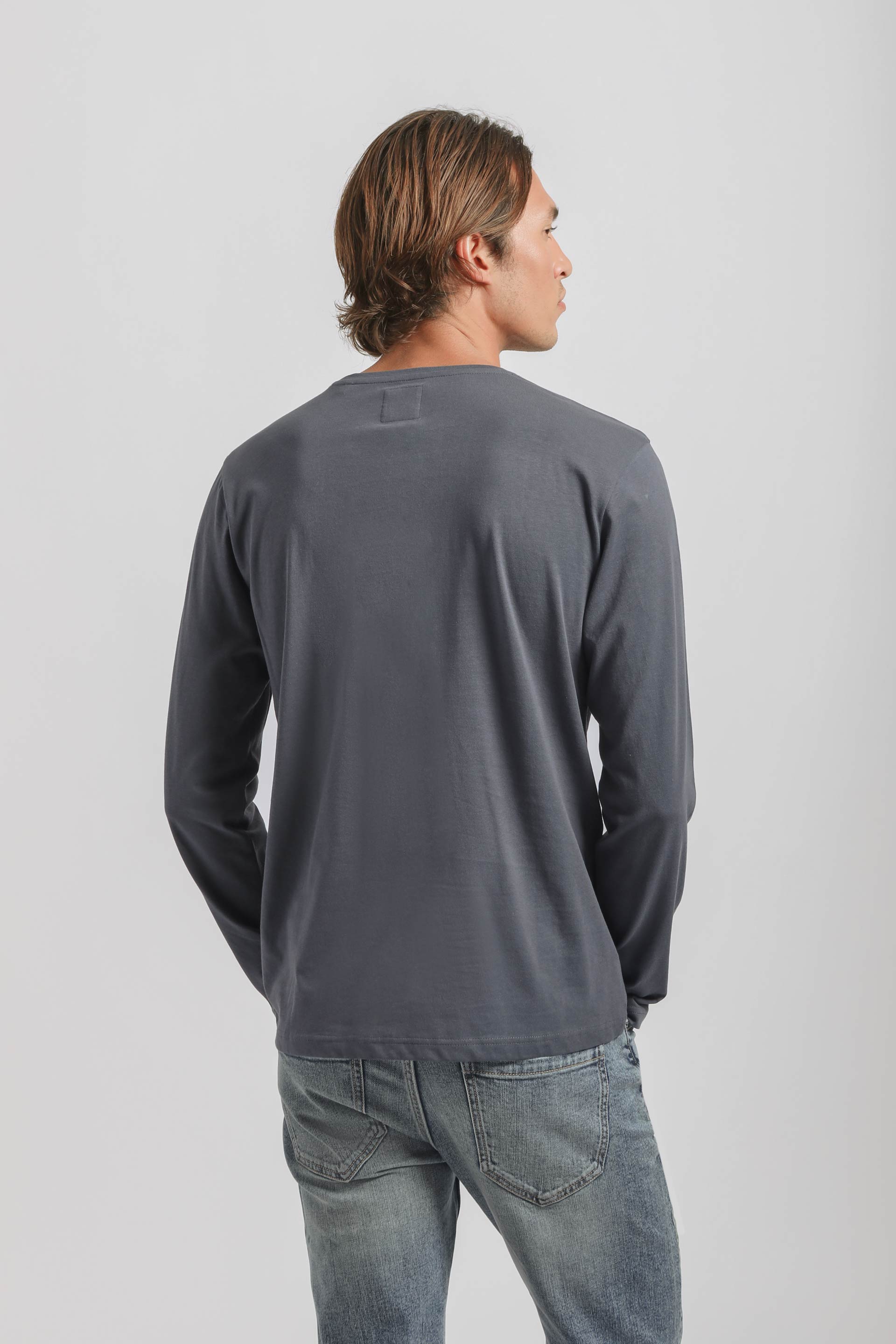 T-shirt manica lunga 100% cotone|Colore:Jeans