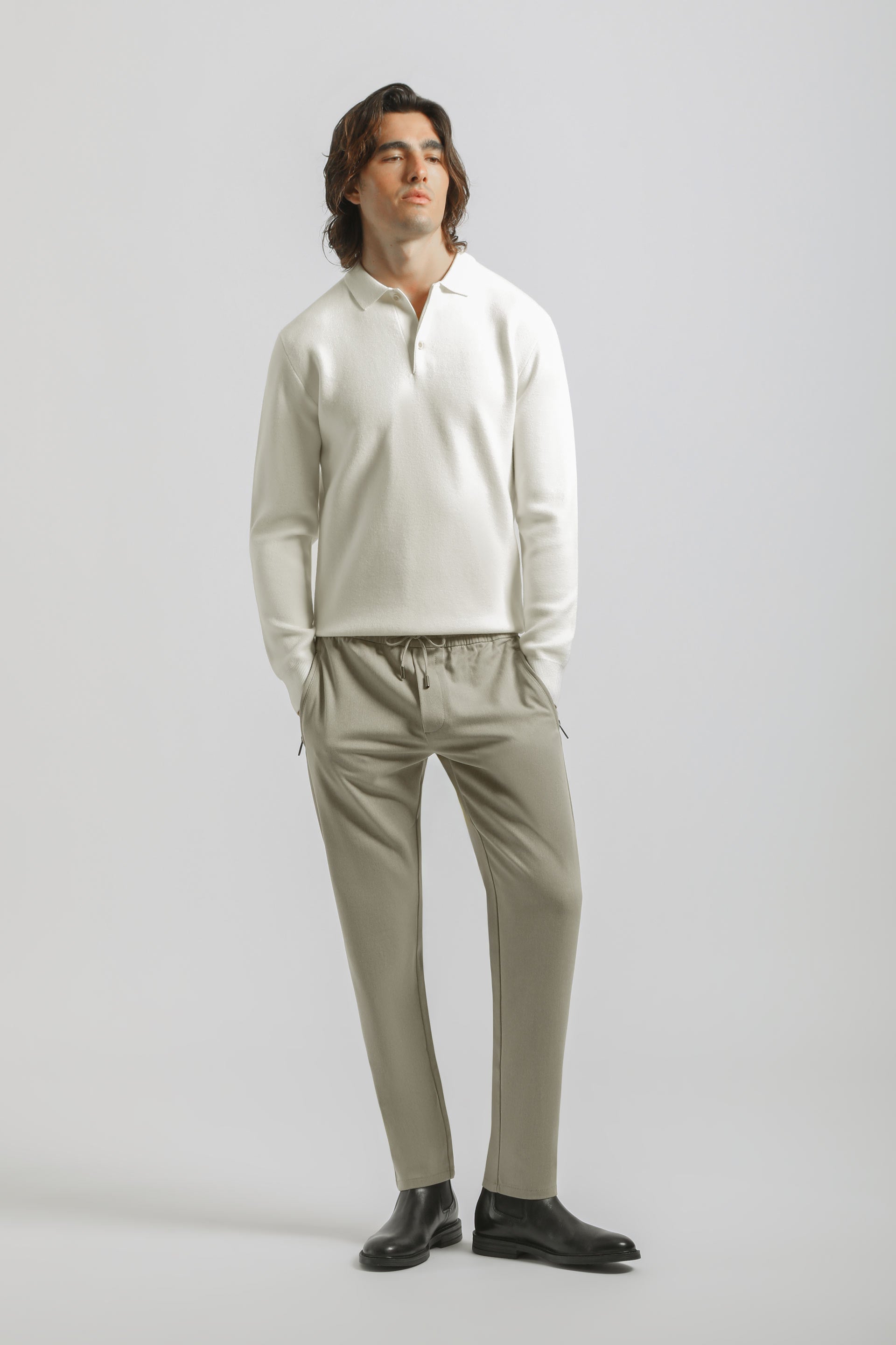 Jogger con laccetto|Colore:Beige melange