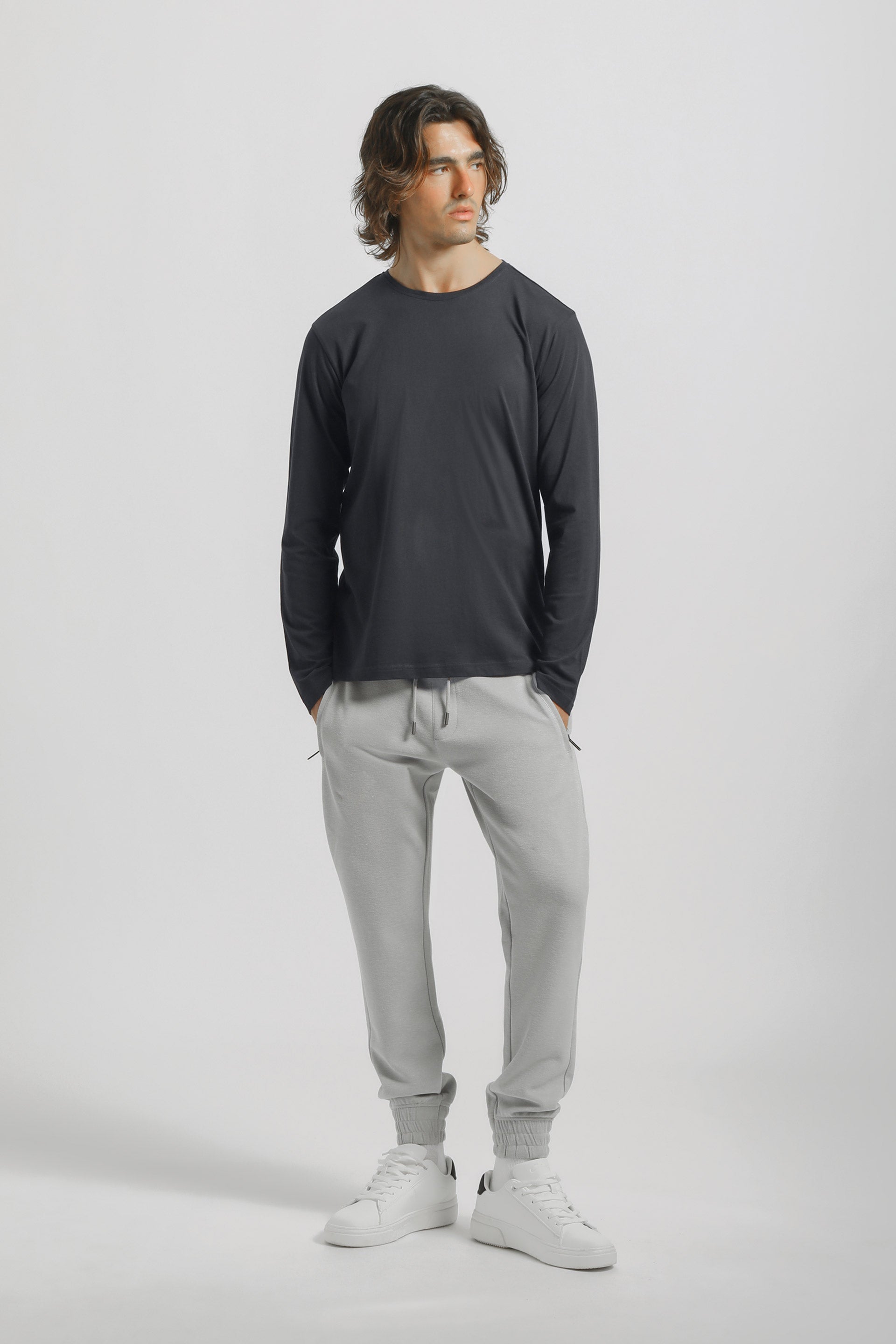 Jogger in felpa|Colore:Grigio chiaro melange