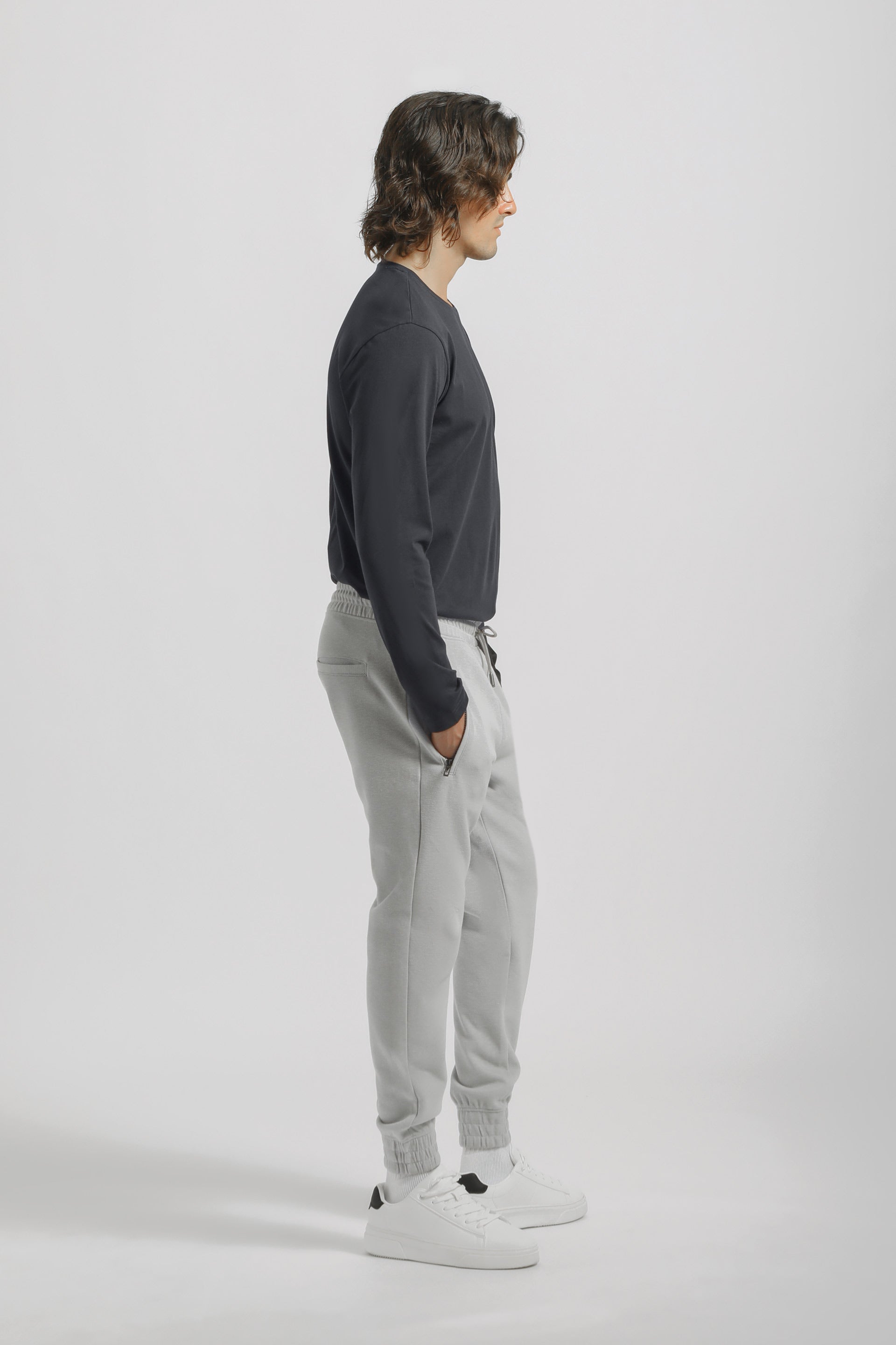 Jogger in felpa|Colore:Grigio chiaro melange