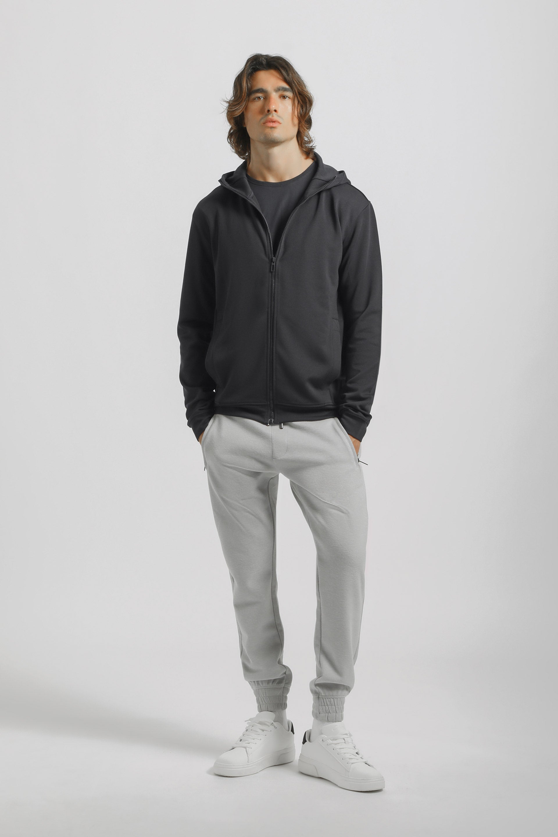 Felpa zip con cappuccio|Colore:Blue