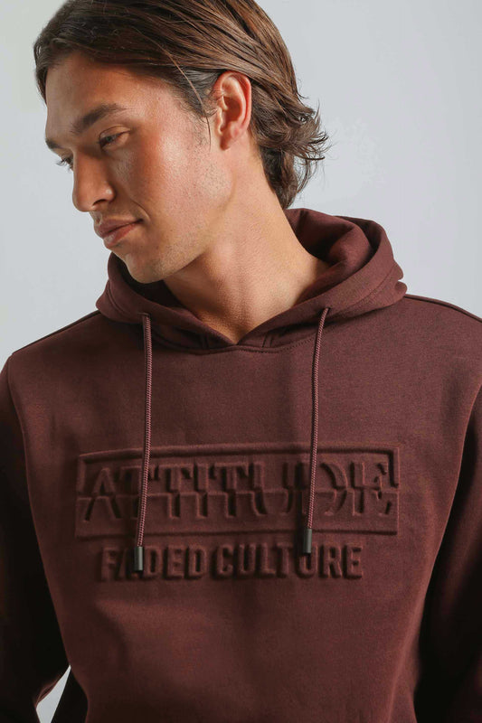 Felpa con cappuccio con stampa|Colore:Vinaccio