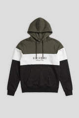 Felpa con cappuccio colorblock|Colore:Verde scuro