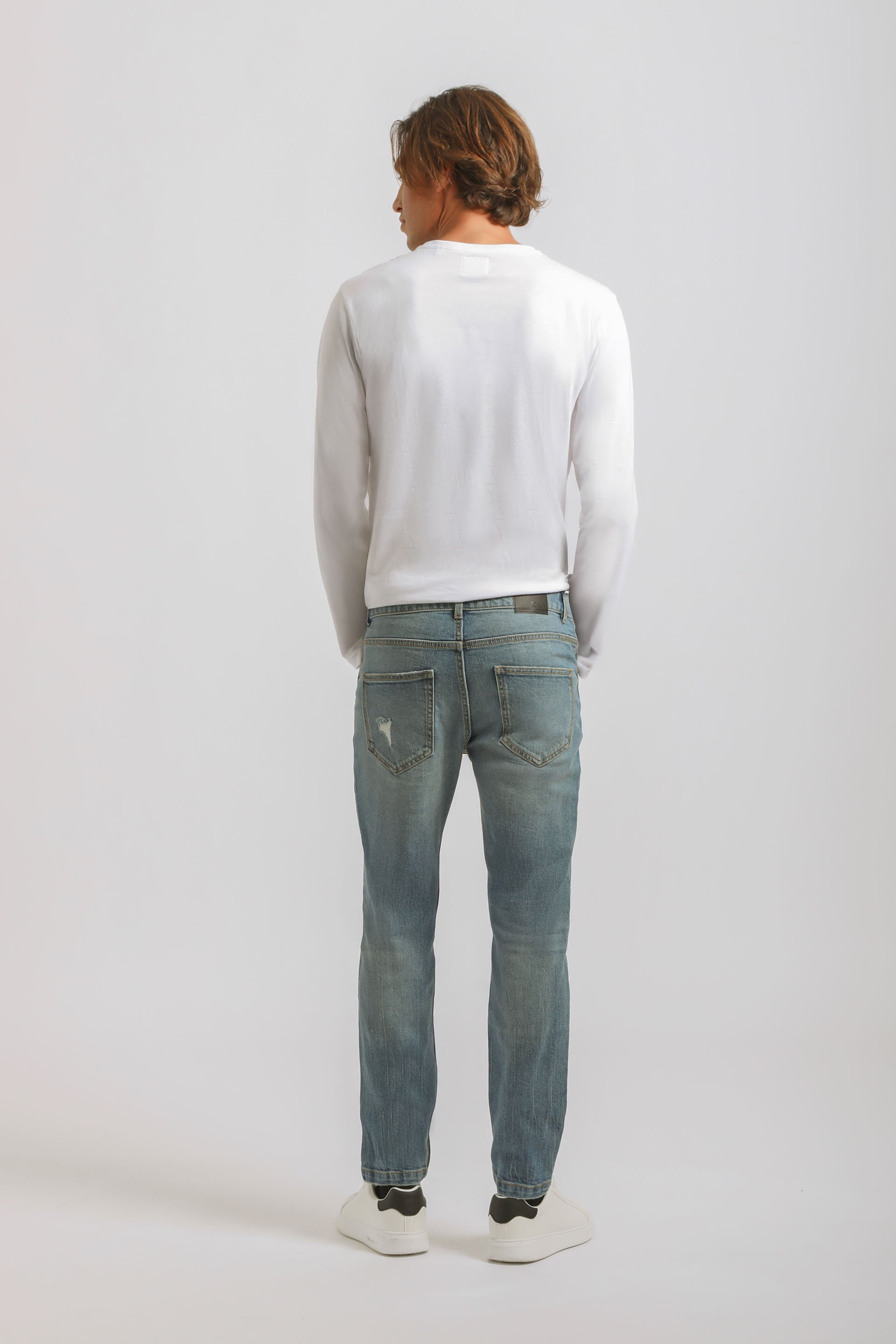 Jeans skinny fit con strappi|Colore:Jeans