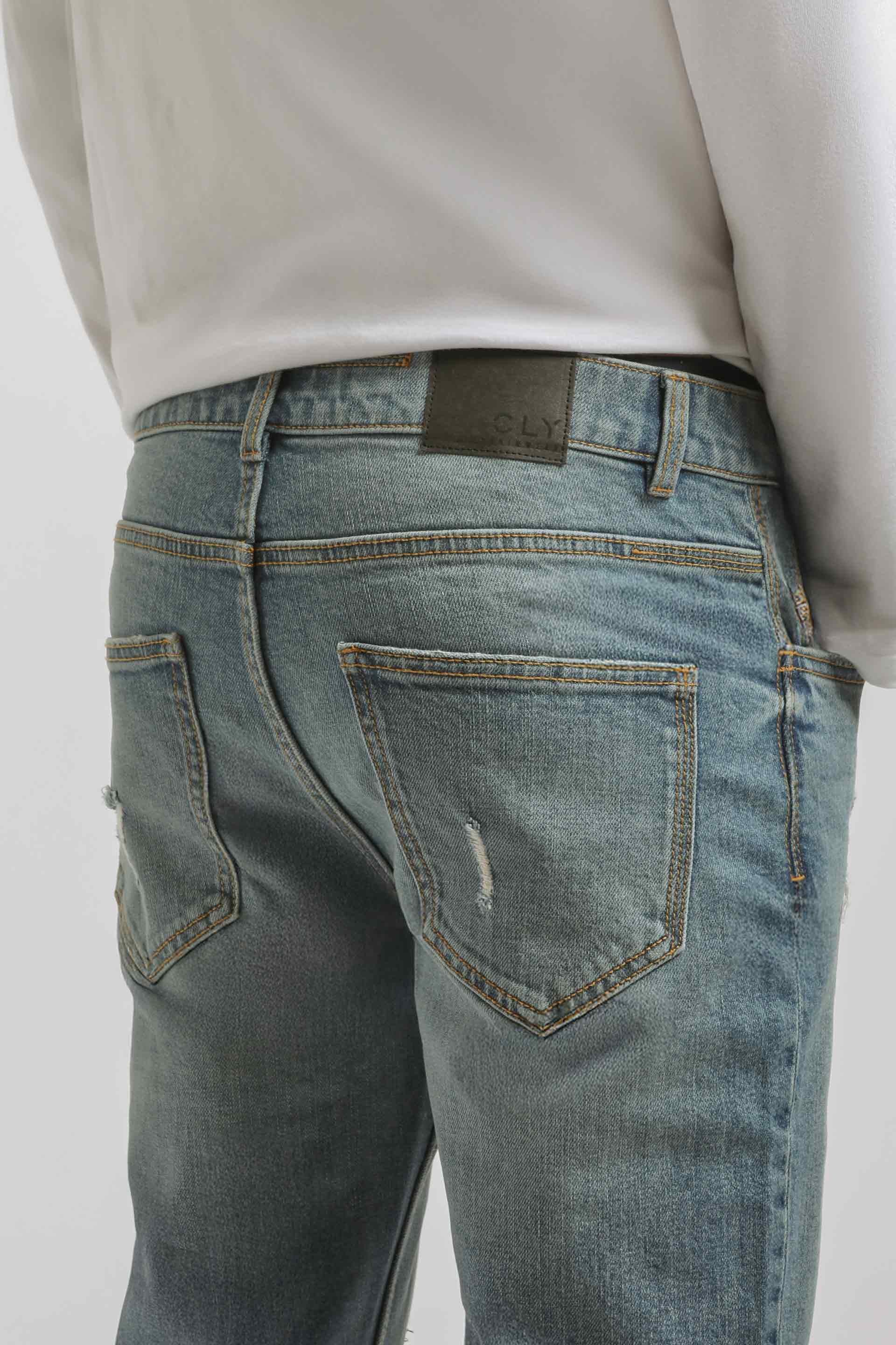 Jeans skinny fit con strappi|Colore:Jeans