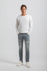 Jeans skinny fit con strappi|Colore:Jeans