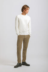 Maglia girocollo a coste|Colore:Off white