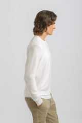 Maglia girocollo in viscosa|Colore:Off white