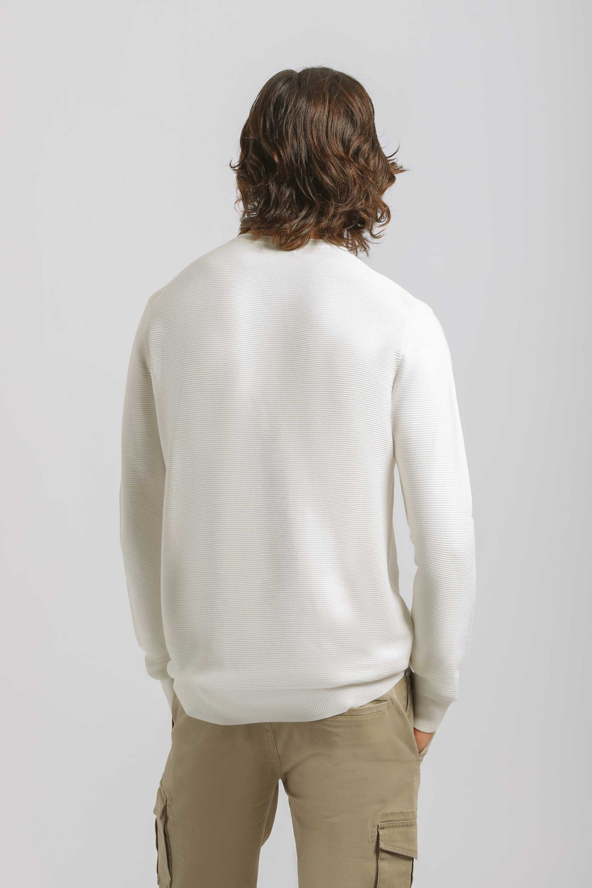 Maglia girocollo in viscosa|Colore:Off white