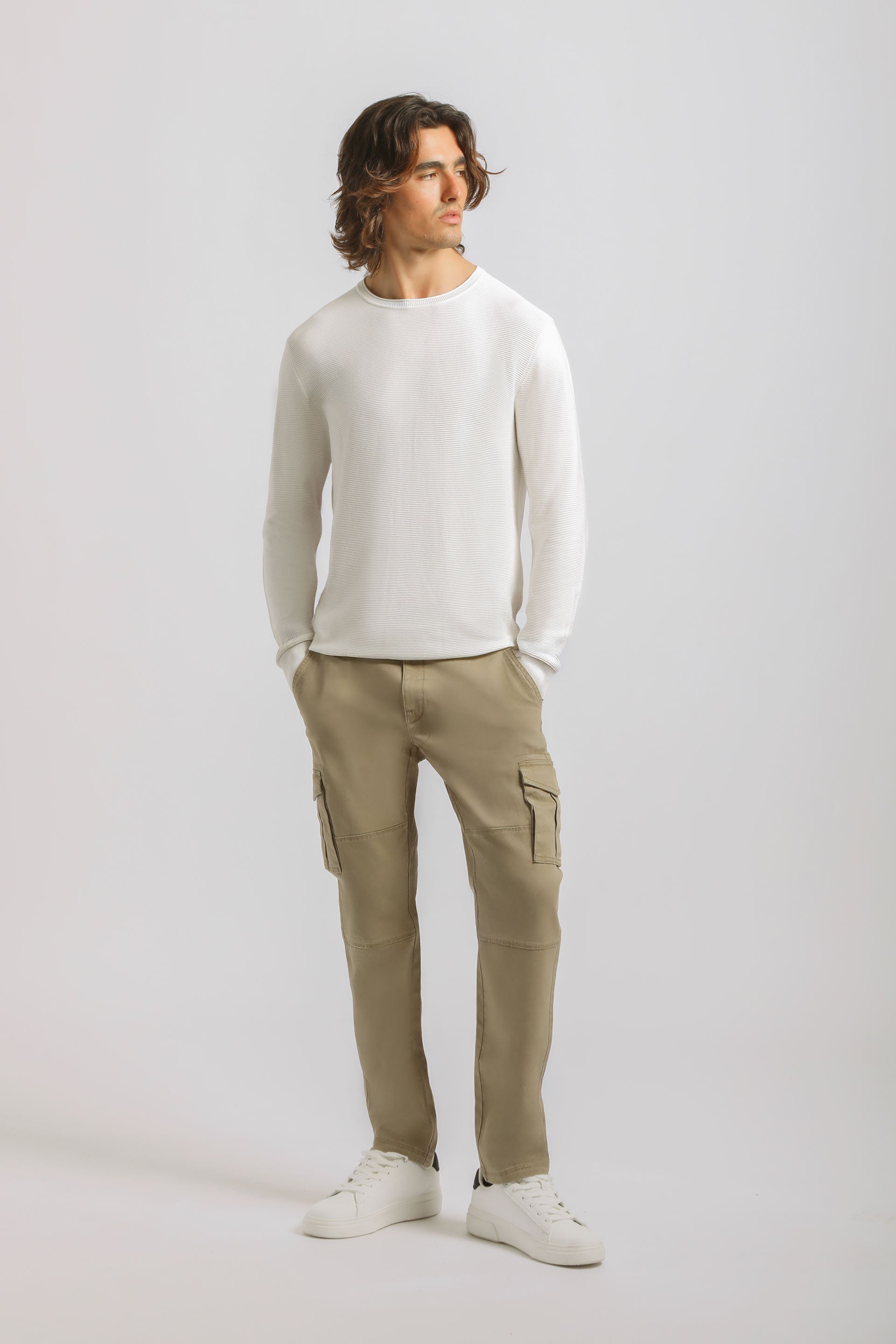 Maglia girocollo in viscosa|Colore:Off white