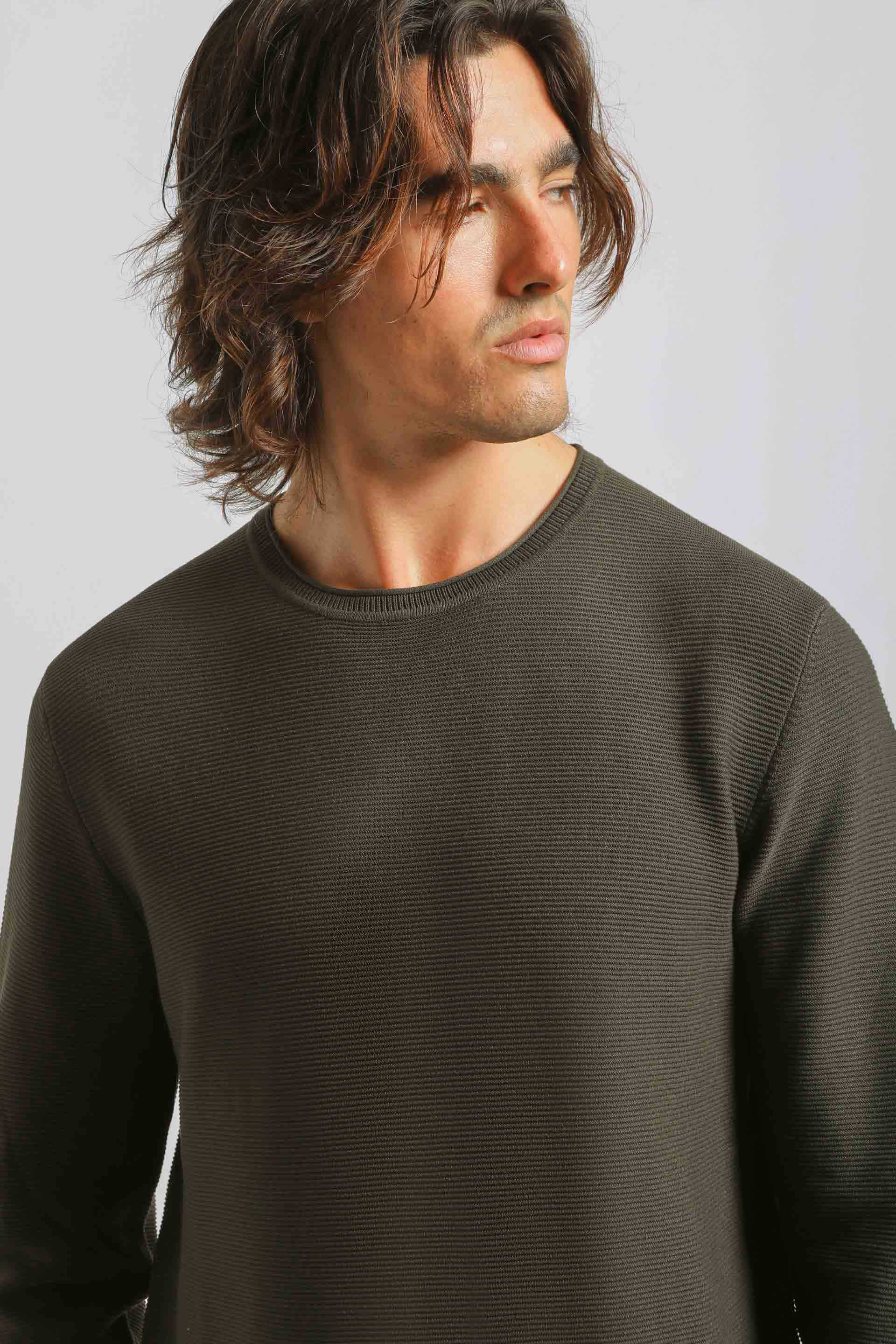 Maglia girocollo in viscosa|Colore:Verde bosco
