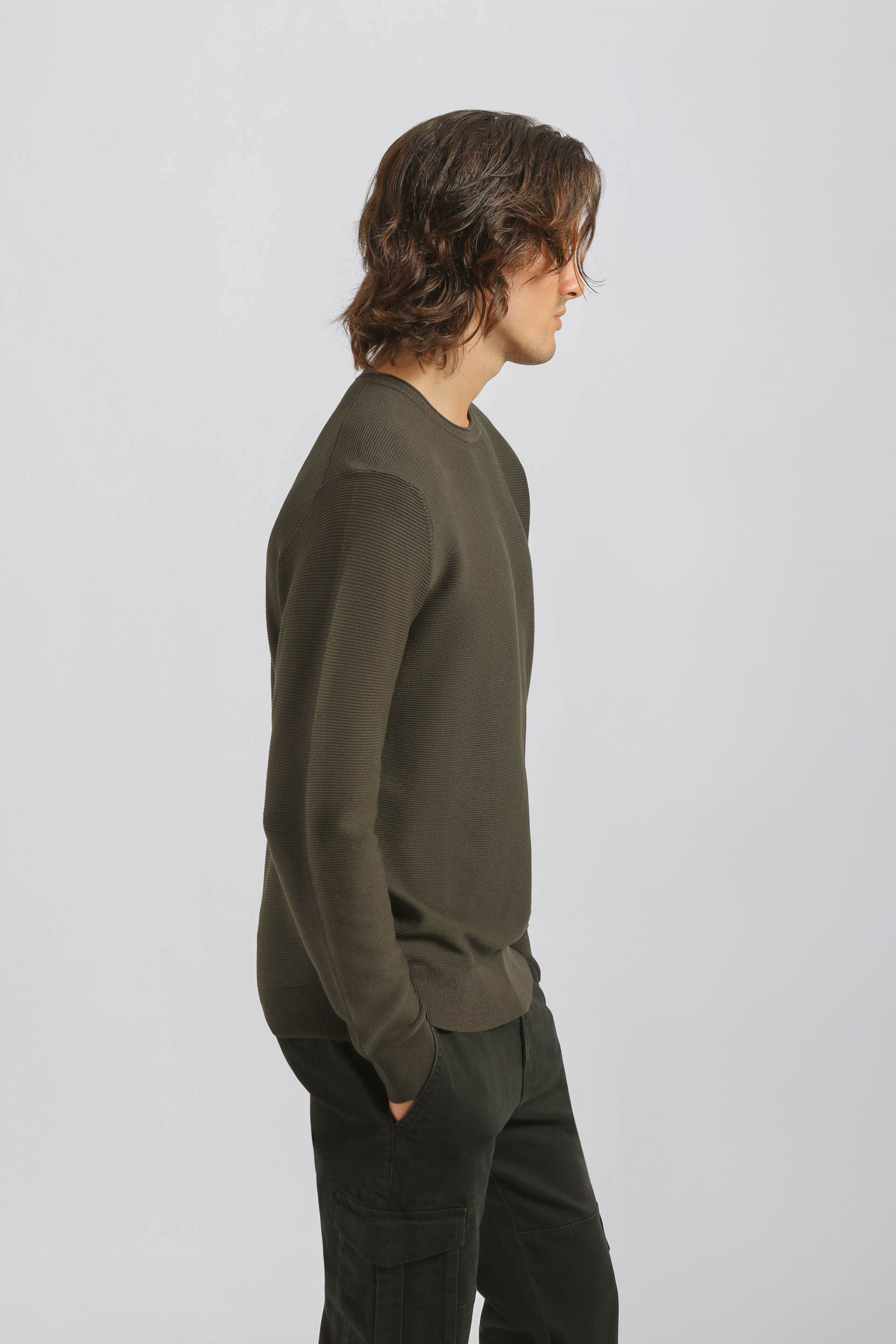Maglia girocollo in viscosa|Colore:Verde bosco