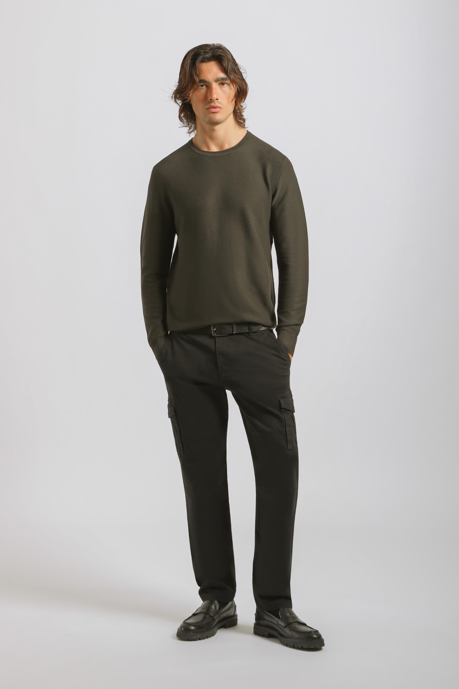 Maglia girocollo in viscosa|Colore:Verde bosco