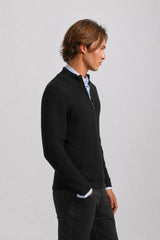 Cardigan in viscosa con zip|Colore:Blue