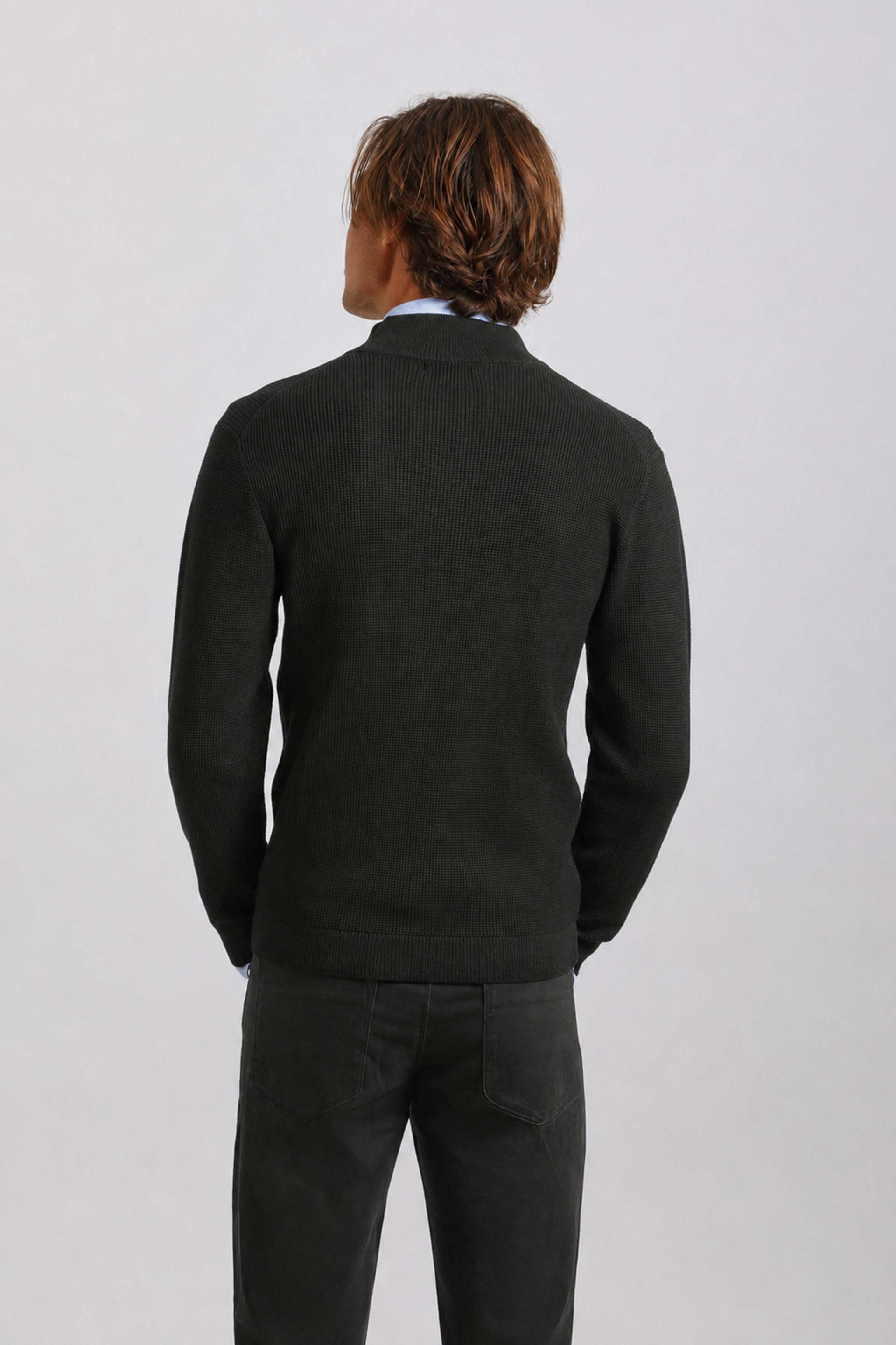 Cardigan in viscosa con zip|Colore:Blue