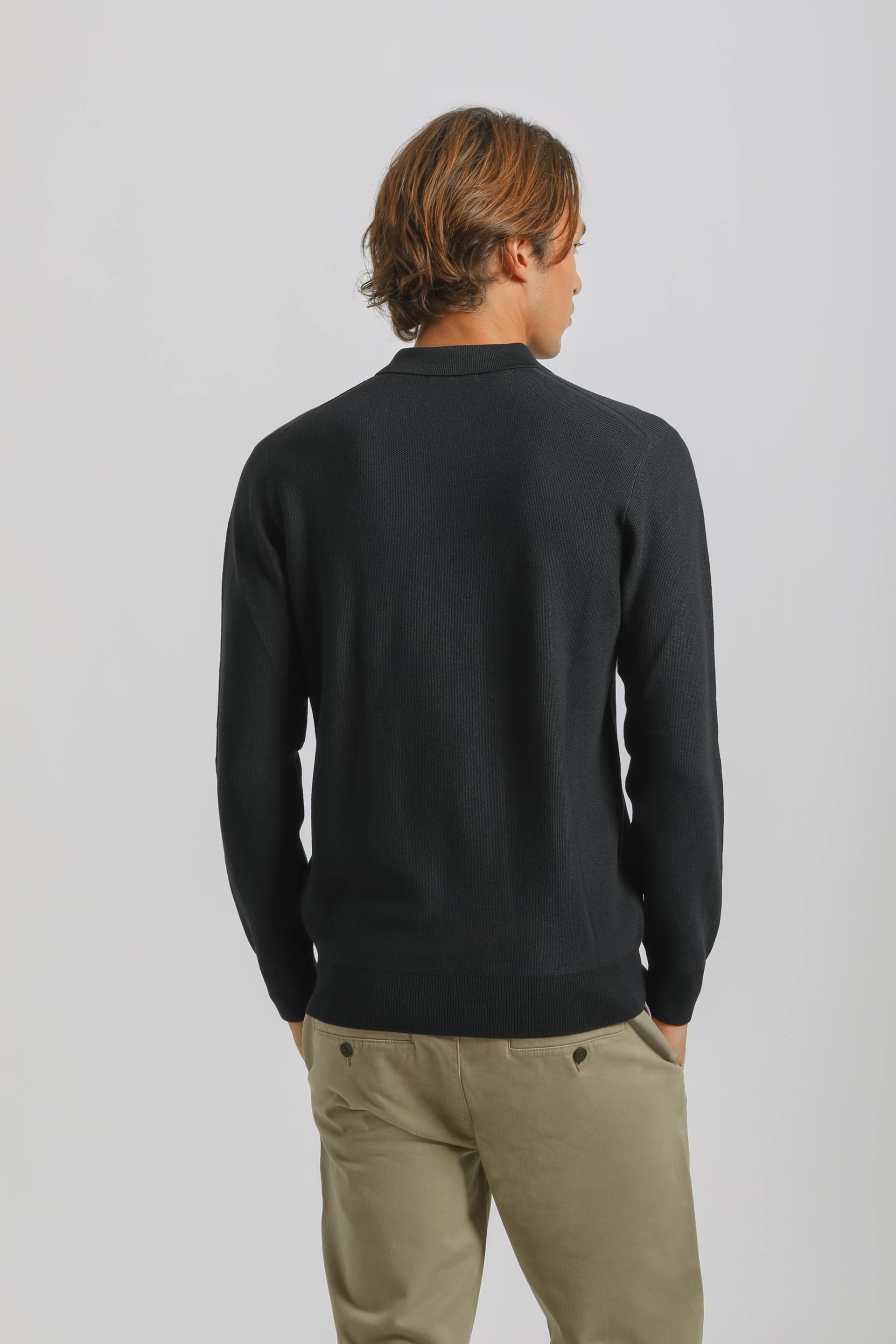 Polo manica lunga con bottoni|Colore:Blue