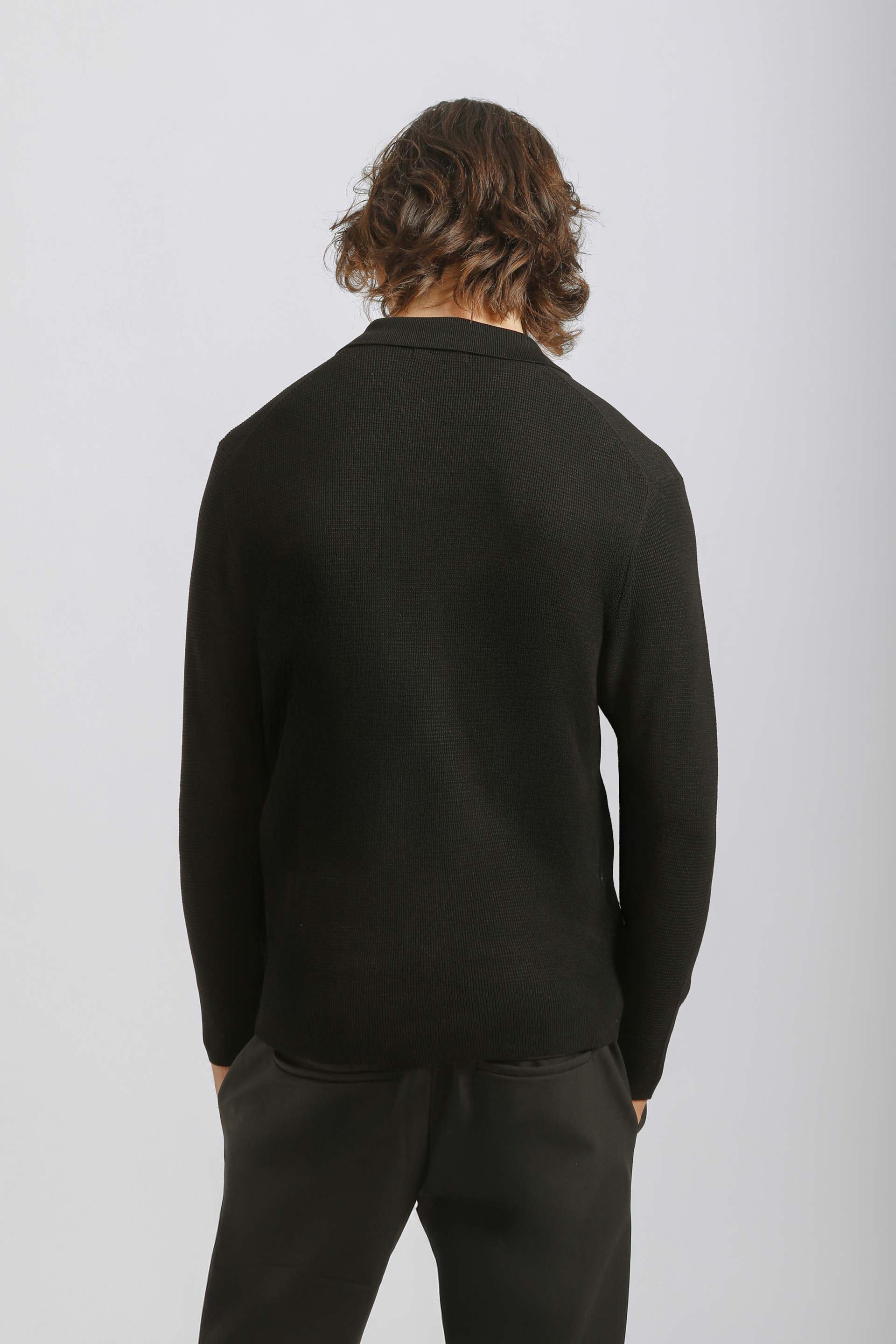 Polo manica lunga|Colore:Nero