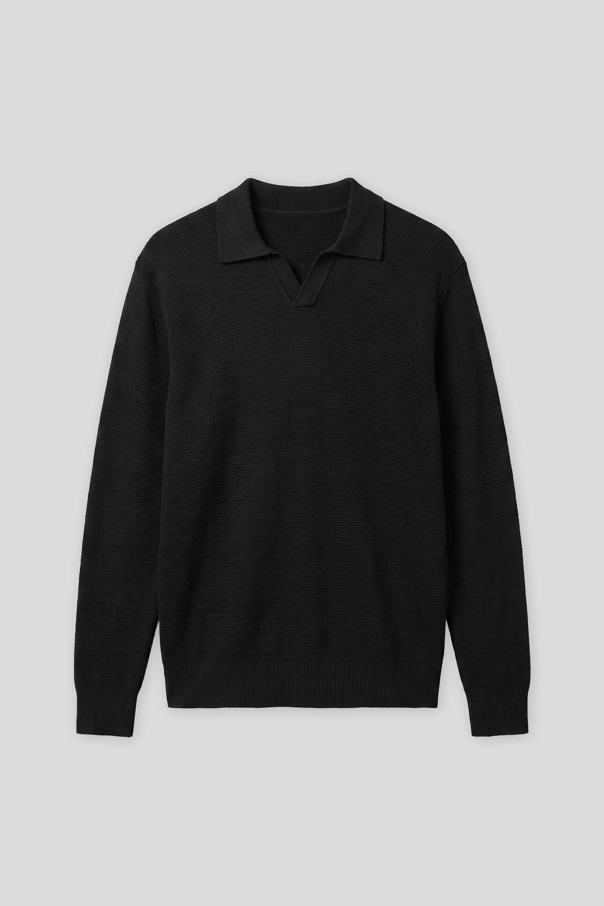 Polo manica lunga|Colore:Nero