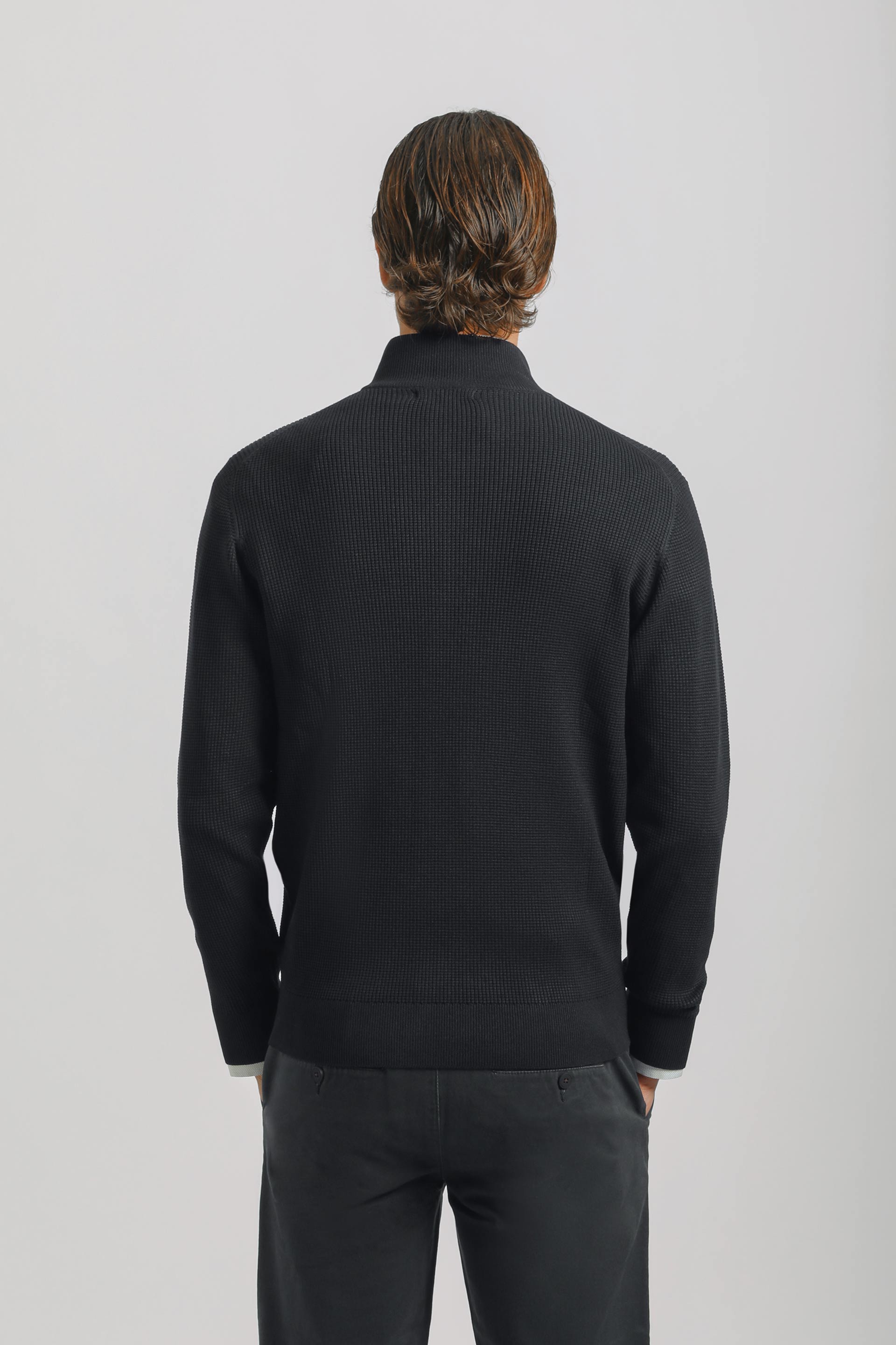 Cardigan mezza zip collo lupetto|Colore:Blue