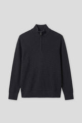 Cardigan mezza zip collo lupetto|Colore:Blue