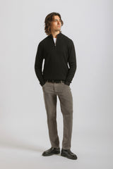 Cardigan mezza zip collo lupetto|Colore:Nero