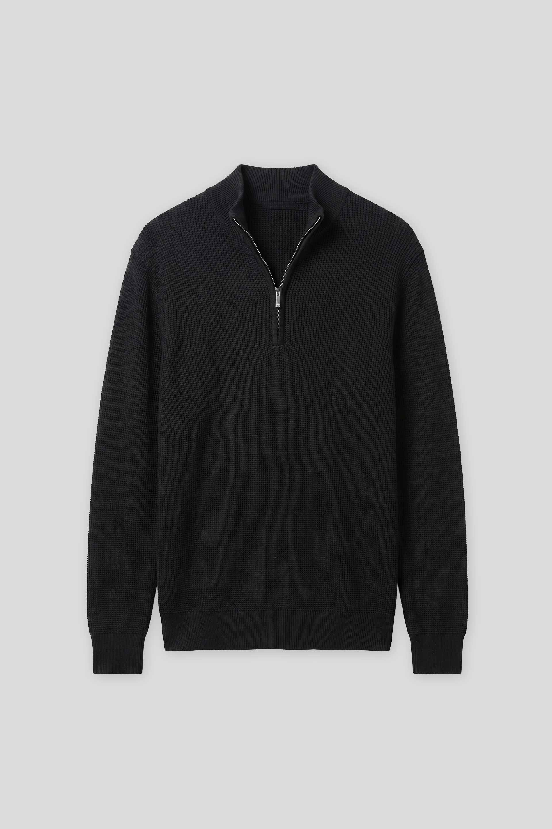 Cardigan mezza zip collo lupetto|Colore:Nero
