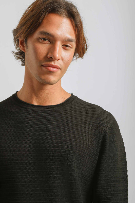 Maglia girocollo in viscosa|Colore:Nero