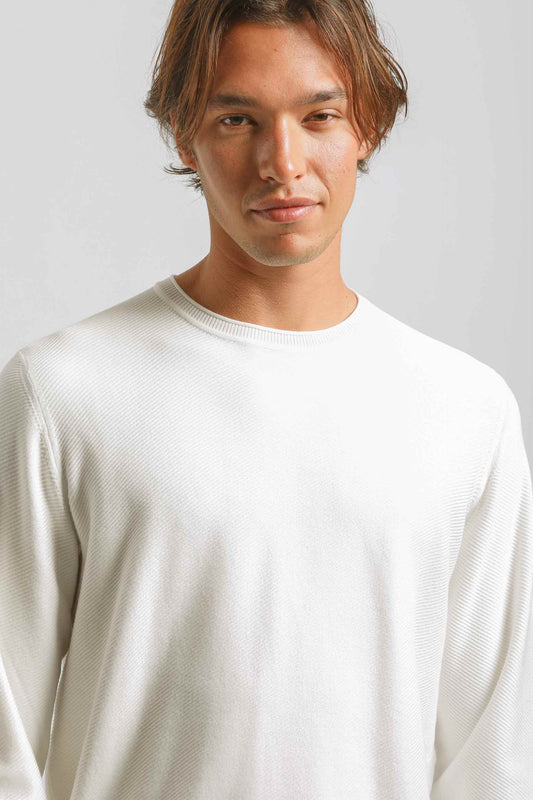 Maglia girocollo in viscosa|Colore:Off white
