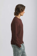Maglia girocollo strutturata|Colore:Vinaccio